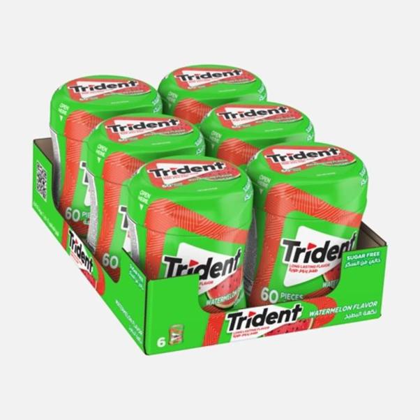 Trident Watermelon Flavor Chewing Gum  - (60 Pieces) 