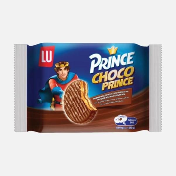 LU Prince Choco Prince Cocoa-Filled Sandwich Biscuits Coated with Milk Chocolate 